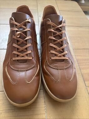 Beckett Simonon Brown Leather Lace-Up Sneakers